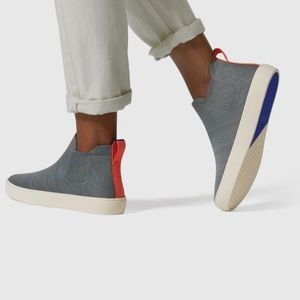 Rothys Chelsea Knit High Top Sneaker Gray Sz 10